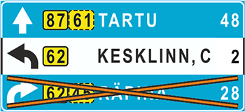 дорожный знак 623c-3 - liiklusmärk 623c-3 - road sign 623c-3